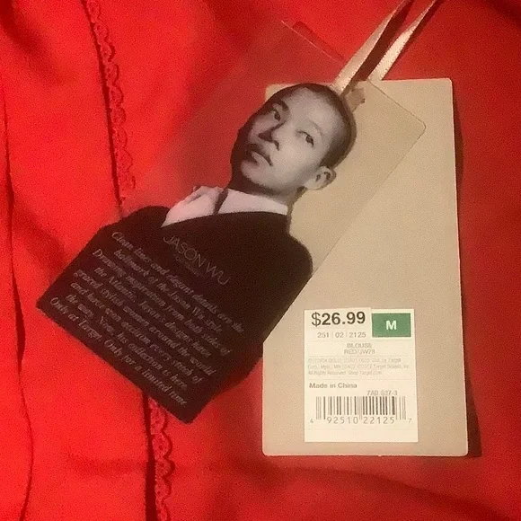 Jason Wu Red Pleated Blouse - Size M - NWT - Picture 4 of 4